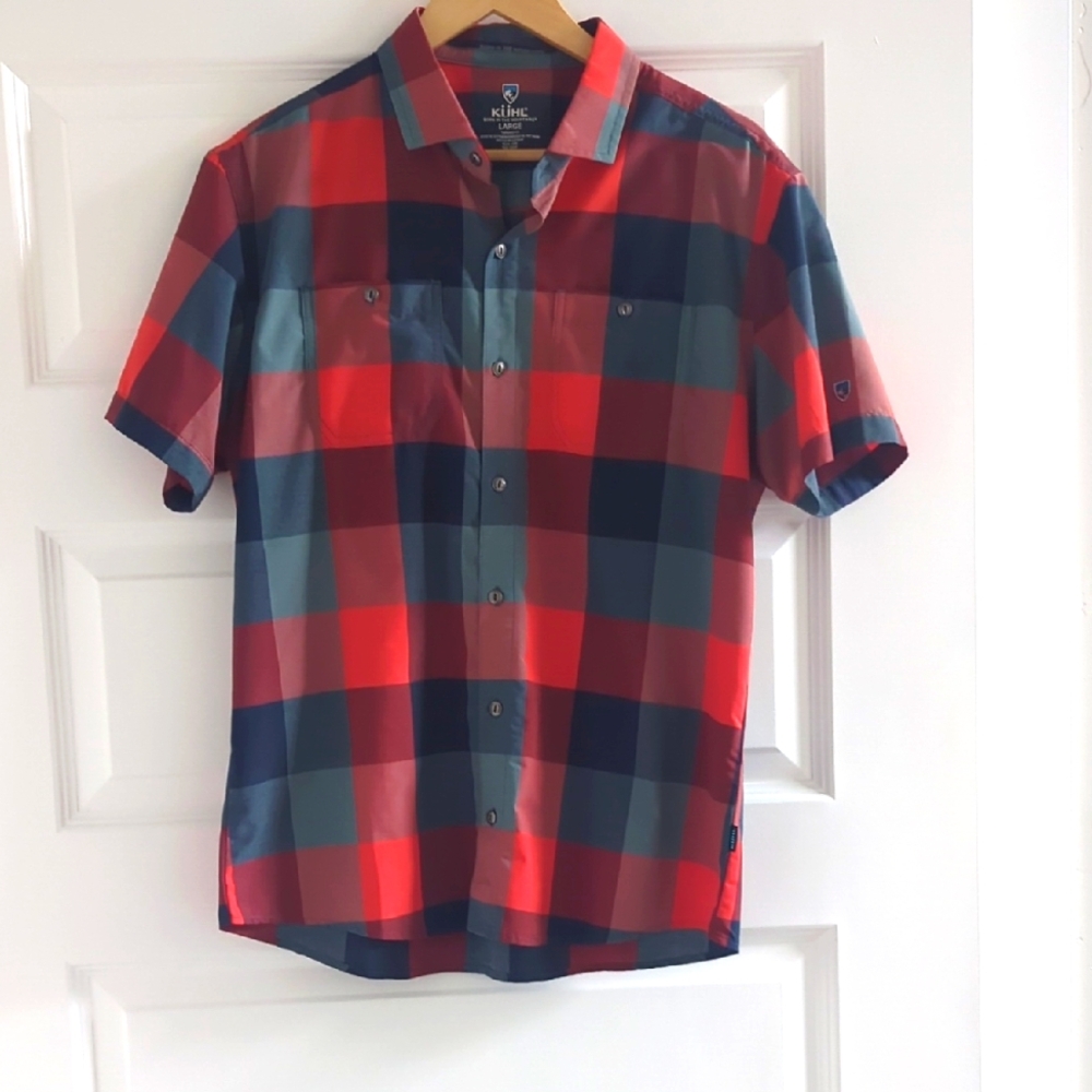 Plaid Button-up Short Sleeve Shirt